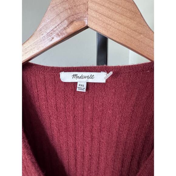 Madewell Maroon Womens V Neck Cardigan Sweater - Picture 3 of 3